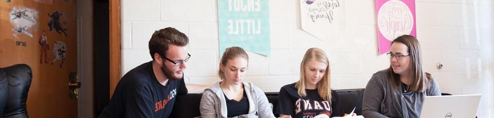 Students studying in the Colonial Suite